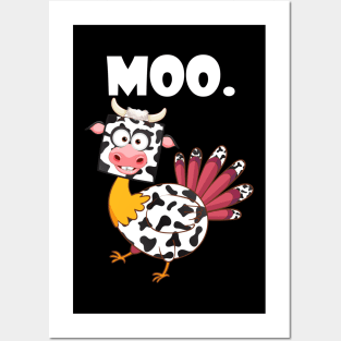 turkey moo funny thanksgiving Posters and Art